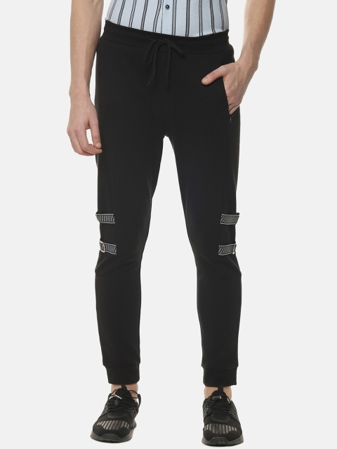 

Campus Sutra Men Black Solid Straight-Fit Track Pants