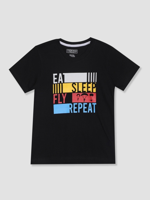 

Cherokee Boys Black Printed Round Neck T-shirt