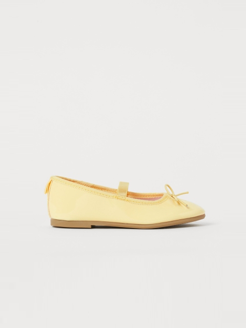 

H&M Girls Yellow Solid Ballet Pumps