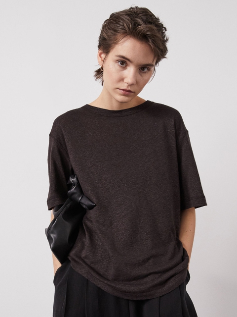 

H&M Women Brown Solid Oversized T-shirt