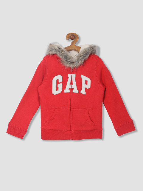 

GAP Boys Red Printed Hooded Sweatshirt