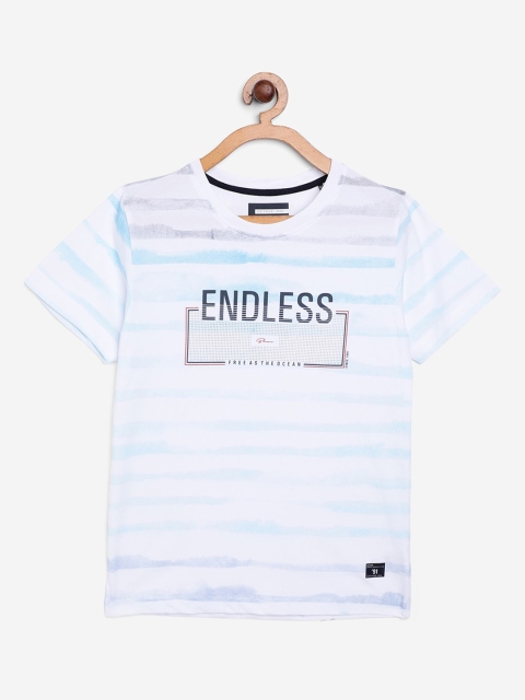 

Octave Boys White Printed Round Neck T-shirt