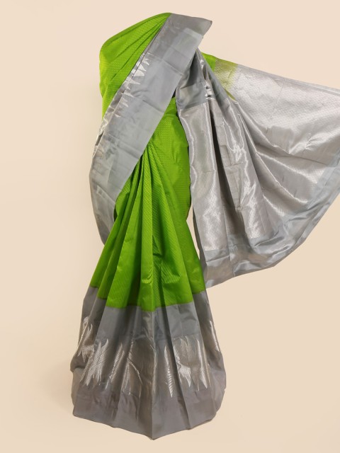

Pothys Green Pure Silk Woven Design Kanjeevaram Saree