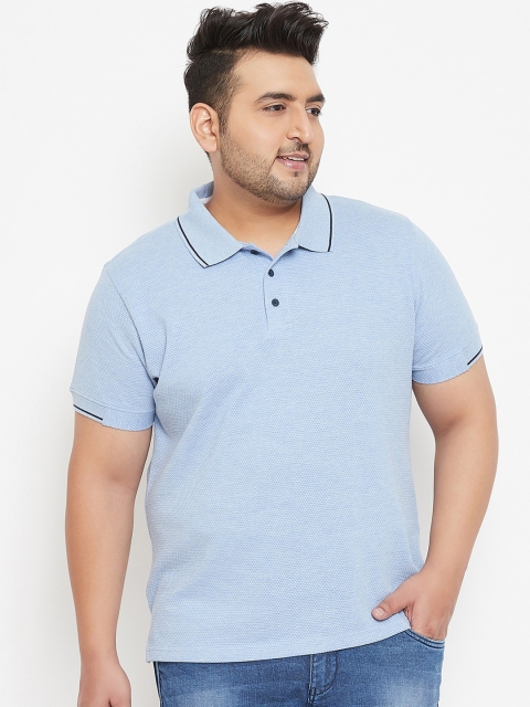 

Instafab Plus Men Blue Solid Polo Collar T-shirt