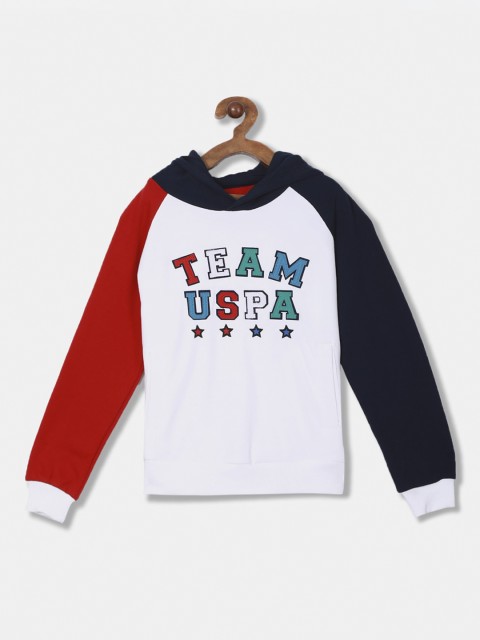 

U.S. Polo Assn. Kids Boys White Printed Sweatshirt