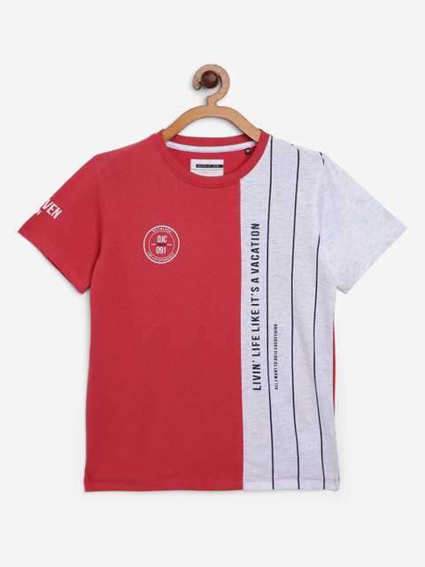 

Octave Boys Coral Printed Round Neck T-shirt