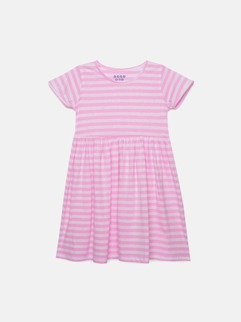 

ZION Girls Pink Striped A-Line Dress