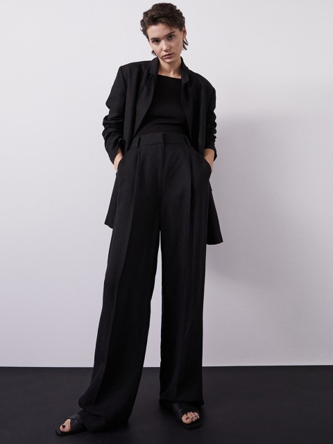 

H&M Woman Black CottonWide trousers
