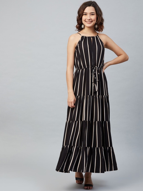 

Marie Claire Women Black & White Striped Maxi Dress