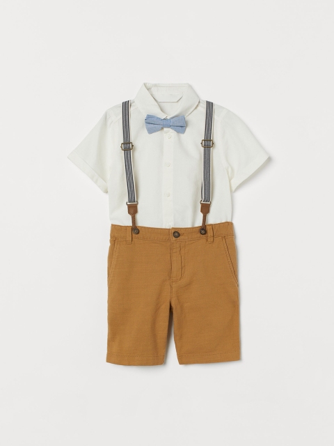 

H&M Boys Off-White & Mustard Yellow 3-Piece Cotton Set