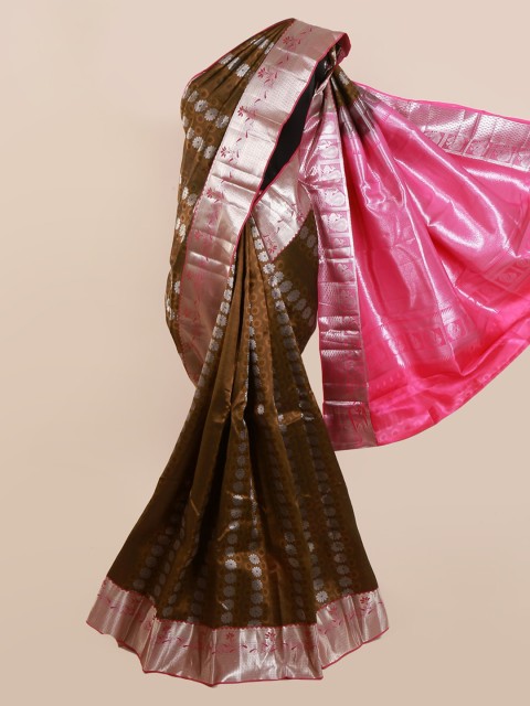

Pothys Green Pure Silk Woven Design Kanjeevaram Saree