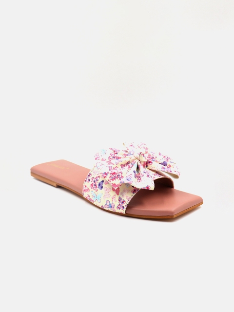 

Gibelle Women Pink Printed Open Toe Flats