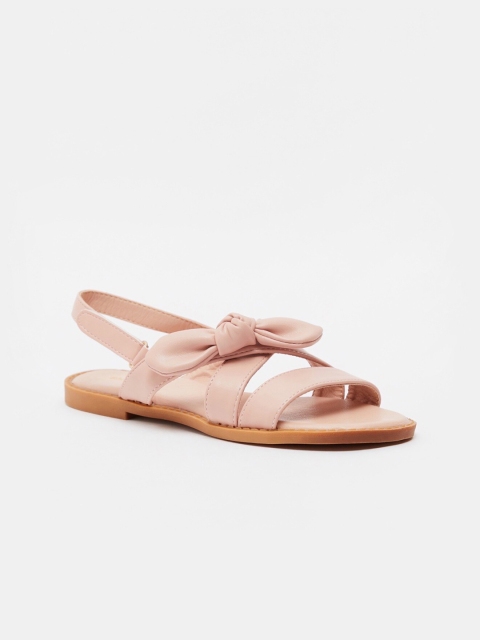 

shoexpress Girls Pink Solid PU Open Toe Flats