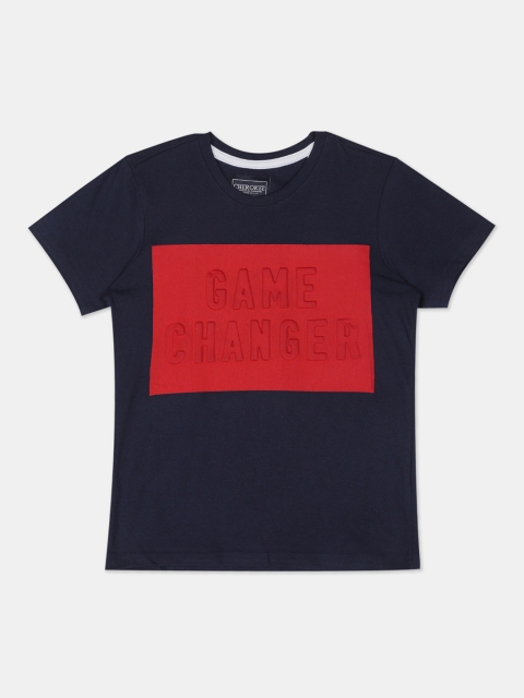 

Cherokee Boys Navy Blue Colourblocked Round Neck T-shirt