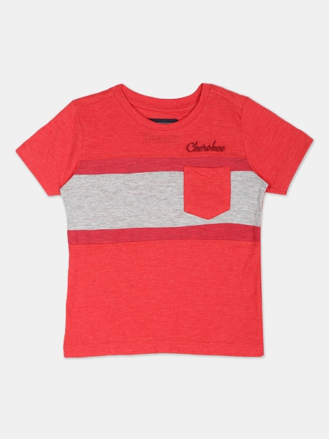

Cherokee Boys Red & Grey Colourblocked Round Neck T-shirt