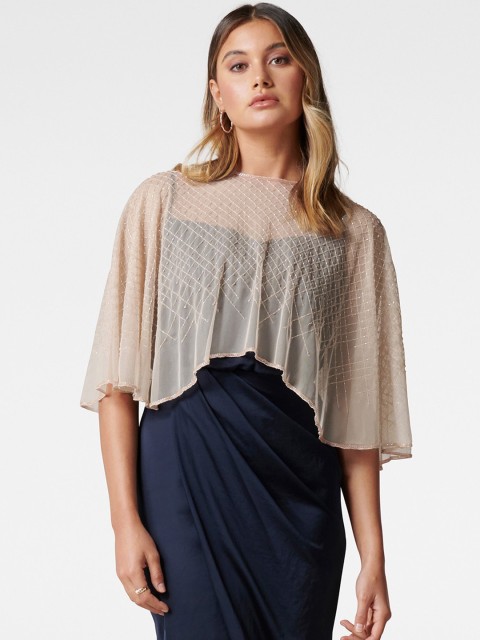 

Forever New Pink Embellished Cape Style Top