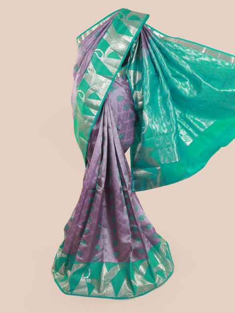 

Pothys Lavender & Green Pure Silk Woven Design Kanjeevaram Saree