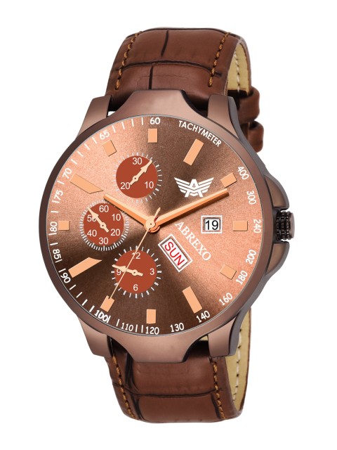 

Abrexo Men Brown Analogue Watch Abx8050