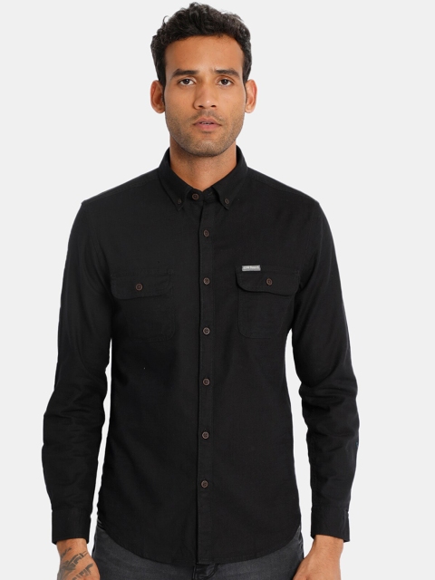 

U.S. Polo Assn. Denim Co. Men Black Regular Fit Solid Cotton Casual Shirt