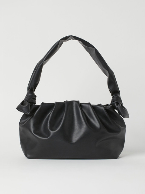 

H&M Women Black Gathered Shoulder Bag