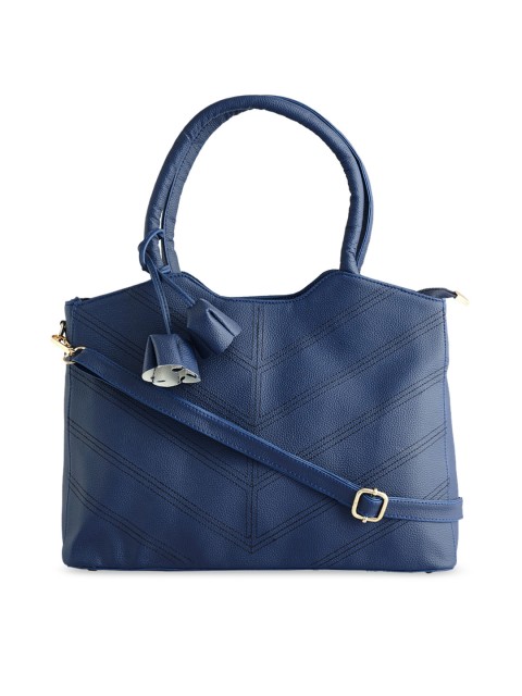 

LEGAL BRIBE Blue & Black Striped Handheld Bag
