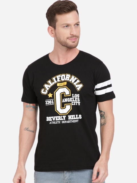 

MASH UNLIMITED Men Black Printed Round Neck T-shirt