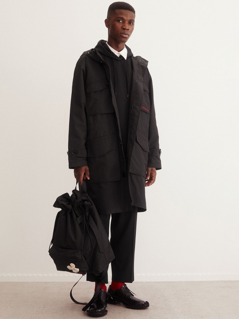 

H&M Mens Black Polyester Oversized parka