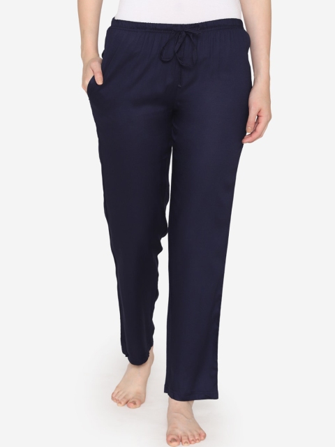 

Vami Women Navy Blue Solid Lounge Pants