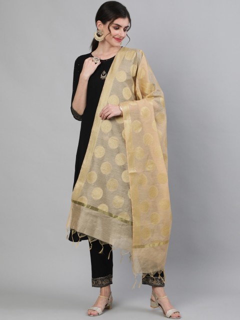 

Ishin Beige Woven Design Dupatta