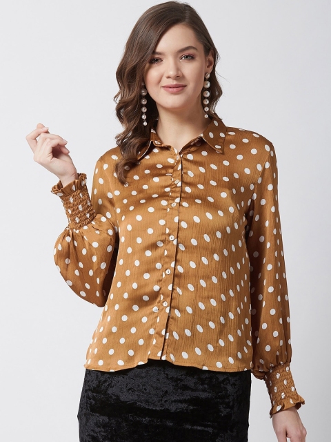 

MAGRE Women Brown Regular Fit Printed Casual Shirt