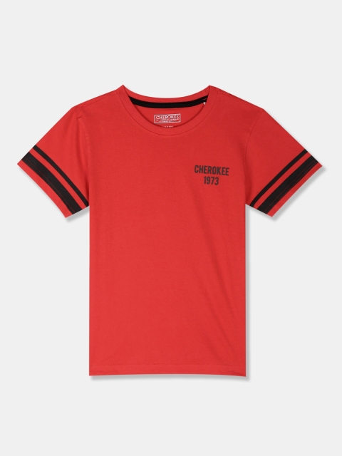 

Cherokee Boys Red Solid Round Neck T-shirt
