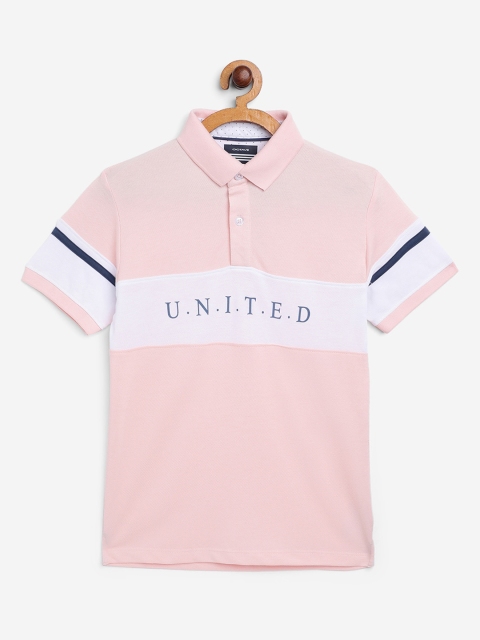 

Octave Boys Pink Printed Polo Collar T-shirt