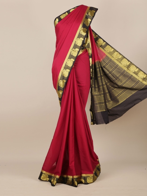 

Pothys Maroon & Golden-Coloured Poly Georgette Woven Design Saree