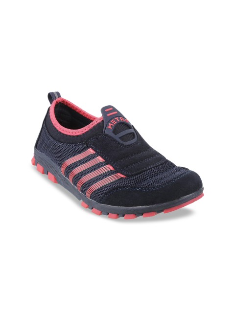 

Metro Women Navy Blue Striped Slip-on Sneakers