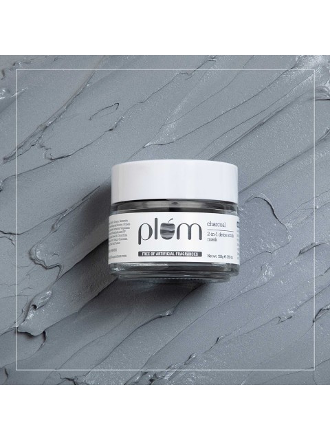 

Plum Charcoal 2-in-1 Detox Scrub Mask, Grey