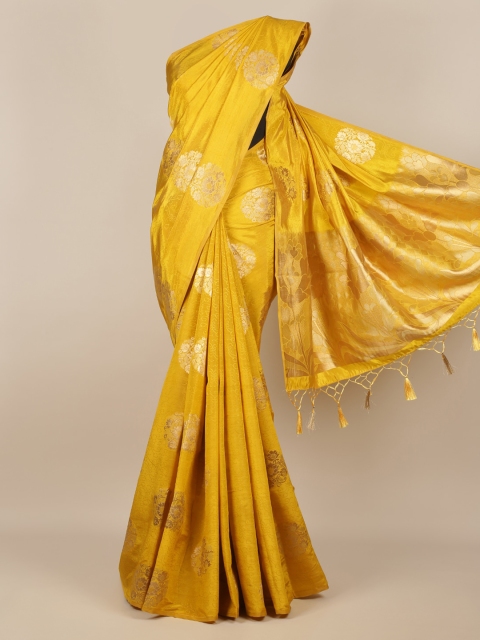 

Pothys Mustard Woven Design Jute Silk Saree