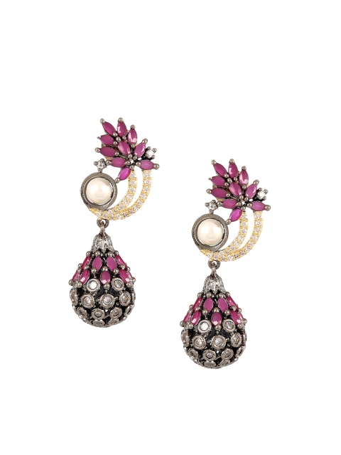 

Adwitiya Collection Gold-Toned Contemporary Drop Earrings