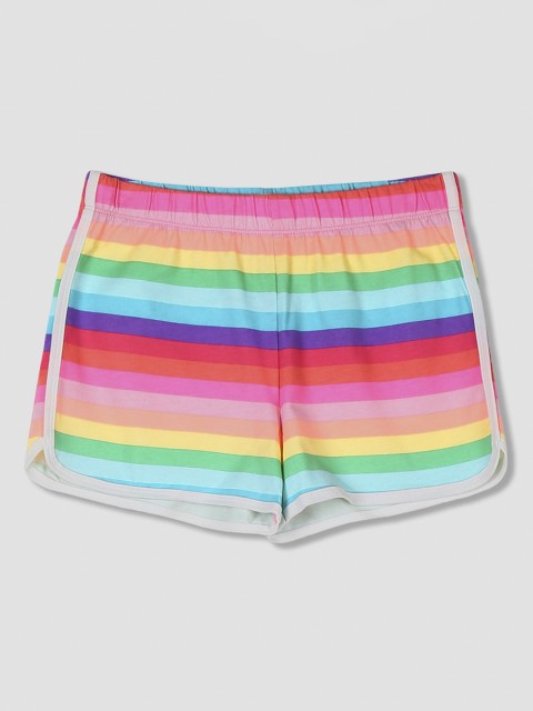 

The Childrens Place Girls Multicoloured Striped Regular Fit Shorts, Multi
