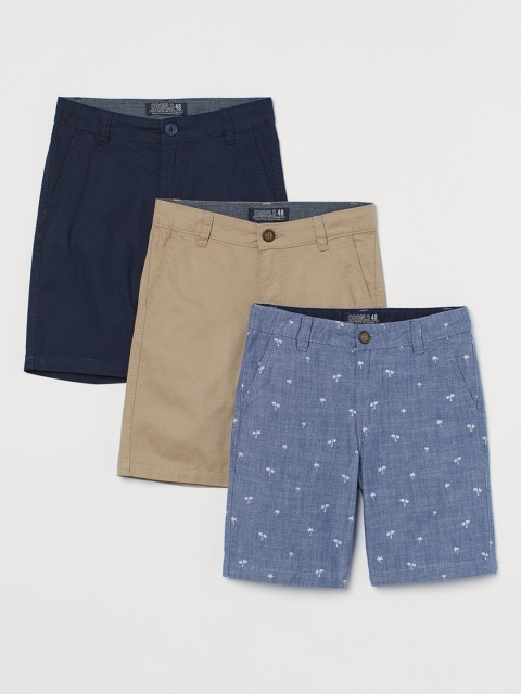

H&M Boys Blue & Beige 3-Pack Cotton Shorts
