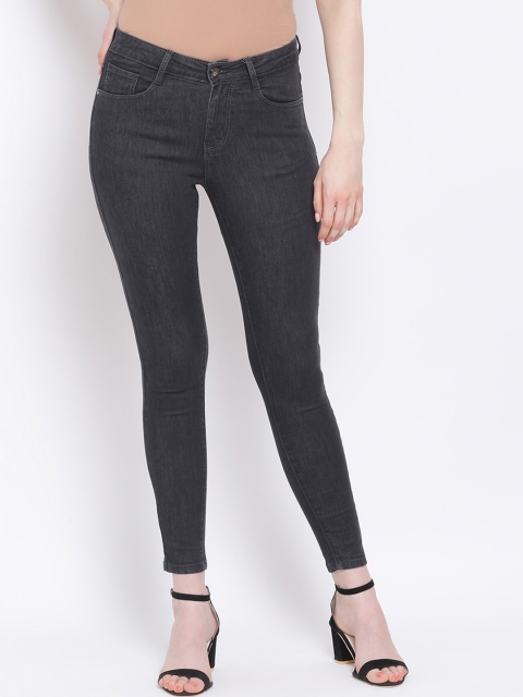 

FOSH Women Grey Skinny Fit Mid-Rise Clean Look Stretchable Jeans