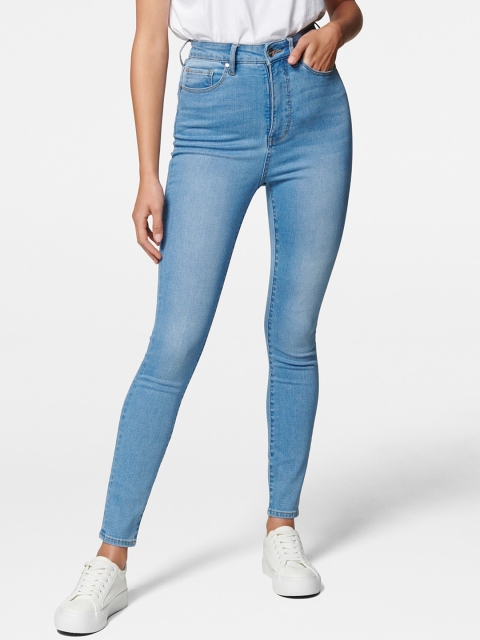 

Forever New Women Blue Skinny Fit High-Rise Clean Look Stretchable Jeans
