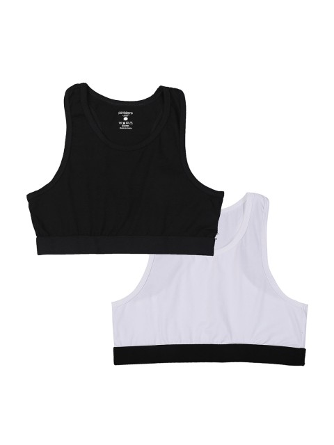 

Pantaloons Junior Girls Pack of 2 Tank Crop Tops, Black