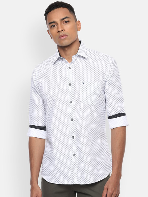 

Van Heusen Sport Men White Slim Fit Printed Casual Shirt