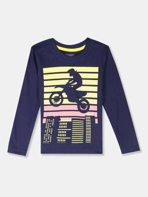 

Cherokee Boys Navy Blue Printed Round Neck T-shirt