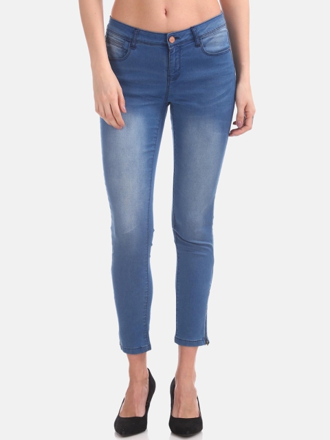 Cherokee Women Blue Skinny Fit Mid-Rise Clean Look Jeans