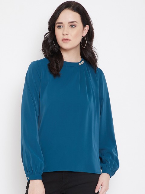 

Madame Women Teal Green Regular Top
