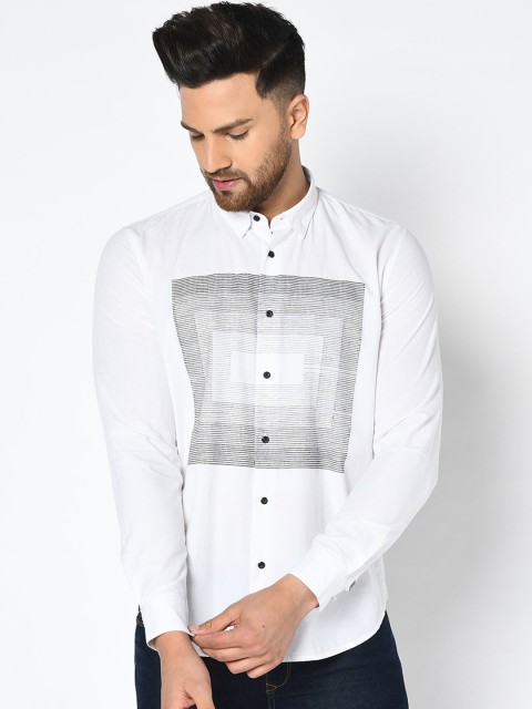 

Blackberrys Men White Phoenix Skinny Fit Striped Casual Shirt