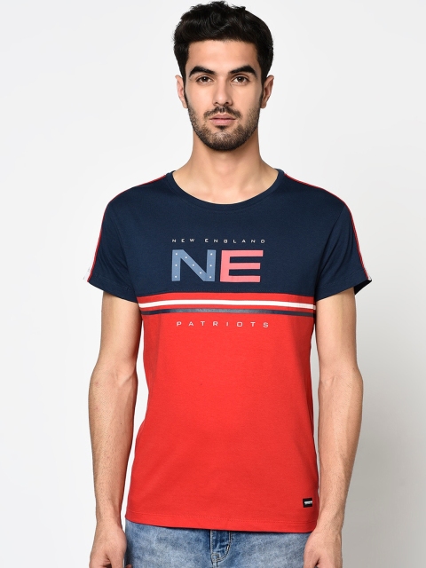 

Octave Men Red Colourblocked Round Neck T-shirt