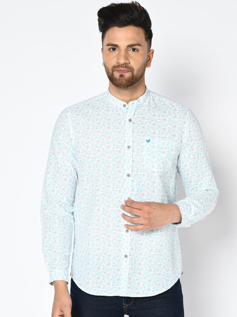 

Blackberrys Men Blue & White Slim Fit Printed Casual Shirt