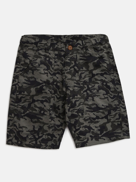 

Lil Tomatoes Boys Olive Green Camouflage Printed Regular Fit Regular Shorts With Pen